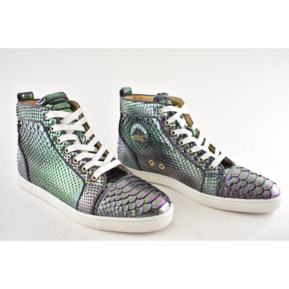 Christian Louboutin Bip Bip Orlato Flat Python Snakeskin High Top Sneaker 41 - Picture 4 of 14